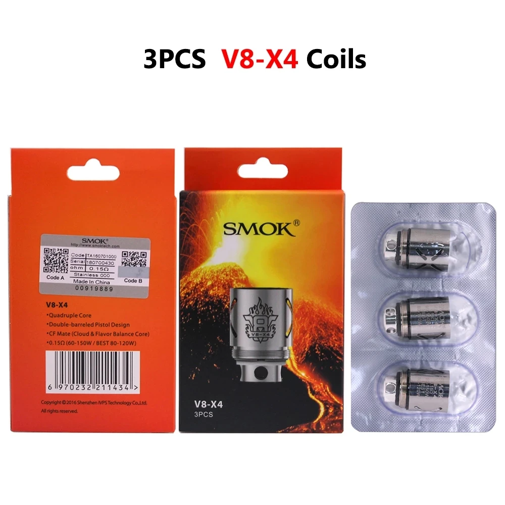 Оригинальный электронных сигарет SMOK TFV8 Головка Катушки V8-T8 V8-T6 V8-Q4 V8-X4 V8-T10 для 6 мл