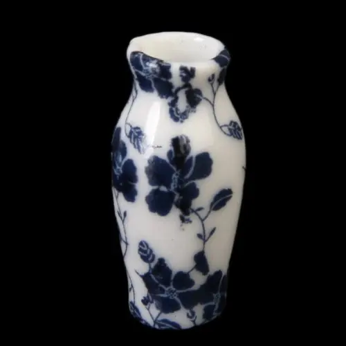 

1/12 Dollhouse Miniatures Ceramics Porcelain Vase Blue Vine -7 piece