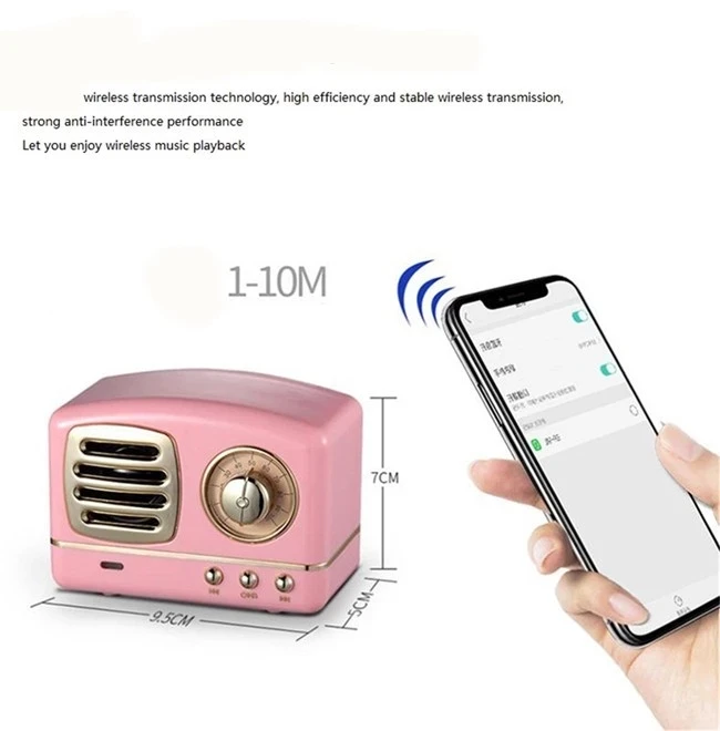 Классический радио форма FM Bocinas Bluetooth ретро сабвуфер мини беспроводной динамик