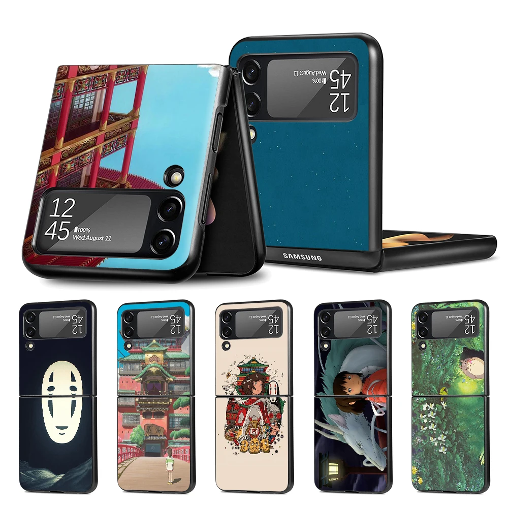 

Cell Phone Case for Samsung Galaxy Z Flip3 5G Black Coque Z Flip 3 Hard PC Luxury Cover Zflip3 Funda Spirited Away No Face Man
