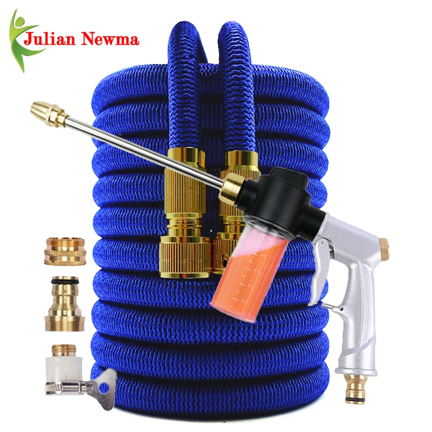 Watering Hose Magic Garden Hose 1/2 Expandable Flexible High Pressure Car Wash Hoses Foam Spray Gun Irrigation Garden Supplies