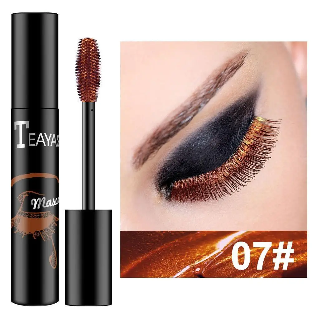 

6-color Mascara Waterproof Long Lasting Fast Dry Brown Black Blooming Eyelashes Purple Not Lengthen Red Z1W3