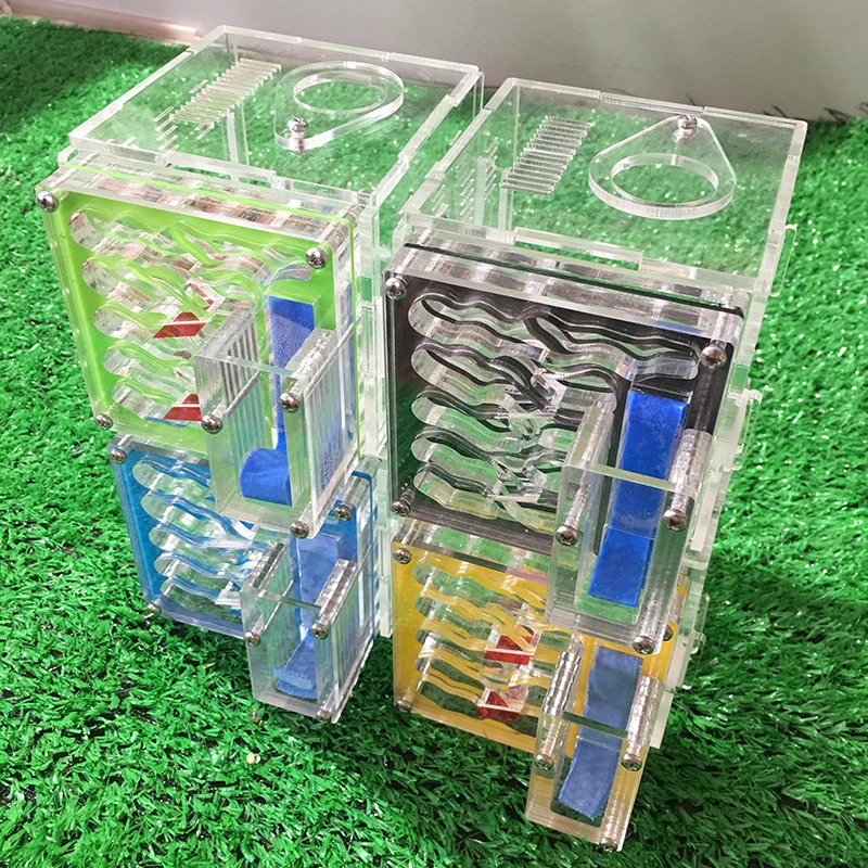 

Leewince DIY Acrylic Ant Farm with Feeding Area Ants House Pet Anthill Factory Workshop Ant Nest Villa Insect 2 Layers 9*9*13cm