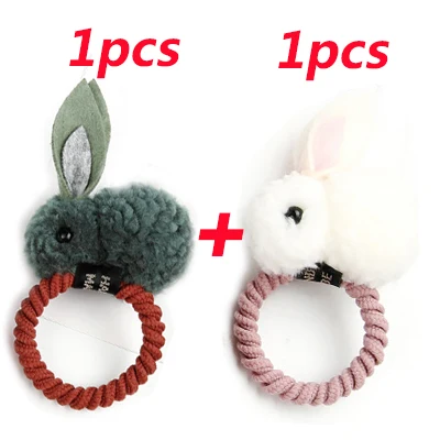 2pcs Style 6 Милые детские волосы для девочек, Бальные повязки на голову с бантиком, эластичная резинка для волос, резинка для конского хвоста, детские головные уборы, аксессуары для волос - Цвет: 2pcs Style 6