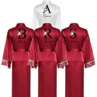 Индивидуальный халат персонализированные имена невесты атласный шелк невесты длинный халат свадебный подарок Подружка невесты свадебное платье