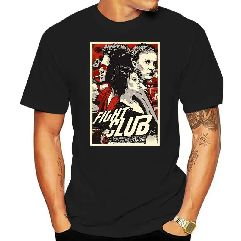 

Fight Club Sketch Poster T-Shirt Cult Movie Tee 90S Brad Pitt Film Streetwear Tee Shirt