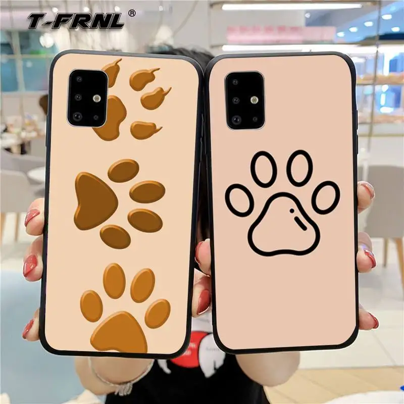 

Dog Footprint Paw Phone Case For Samsung S5 S6 S7 S8 S9 S10 S20 S21 Edge Plus E Fe Lite Cover