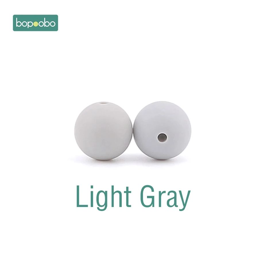 Light Gray Bopoobo 30 шт. 12 мм пищевой силиконовый Прорезыватель для зубов детский уход за зубами DIY стартовый набор силиконовые бусины Экологичные Детские аксессуары - Цвет: Light Gray