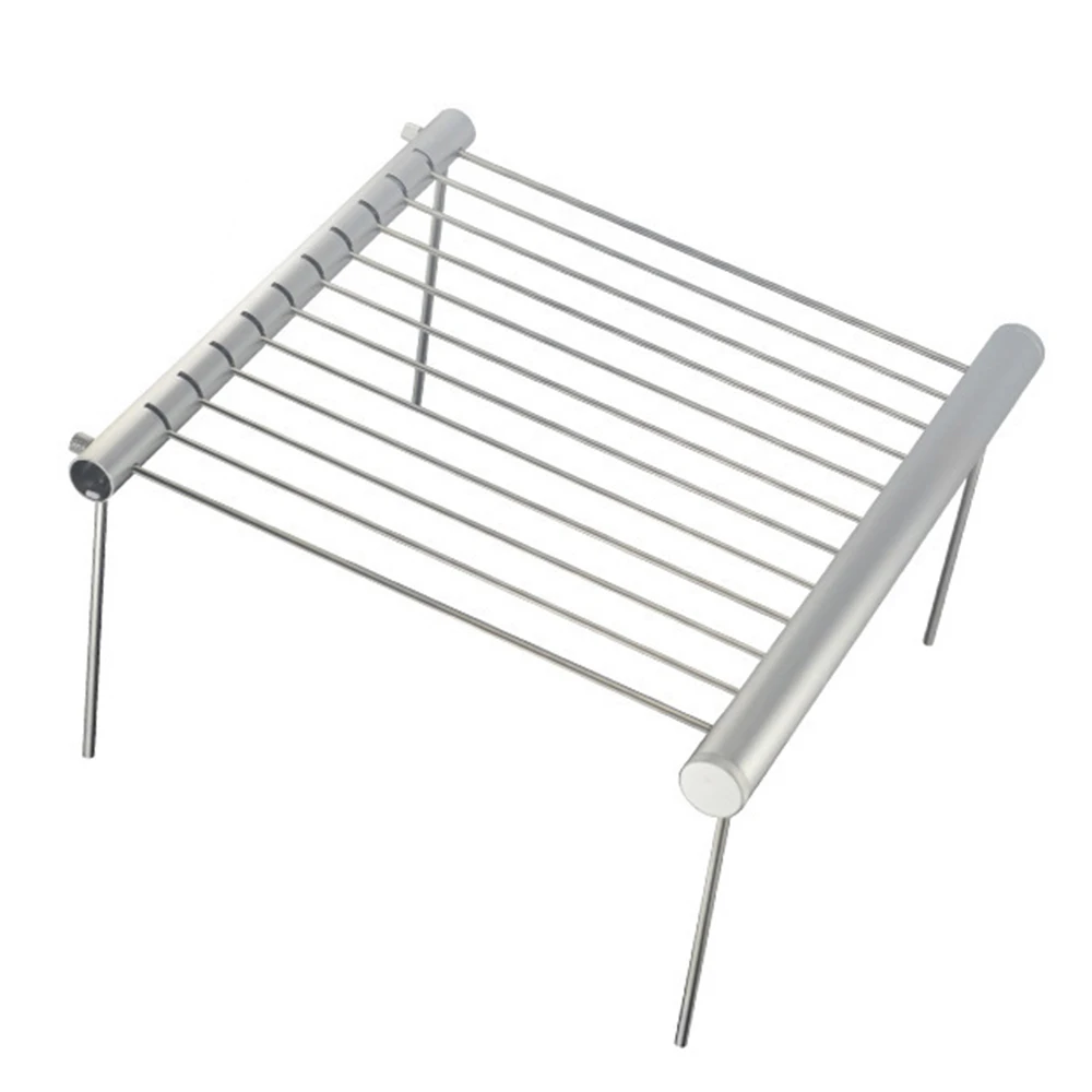 

New Portable Camping Grill Rack Folding Compact Stainless Steel Charcoal Barbeque Grill Detachable Grill Stove Cookware