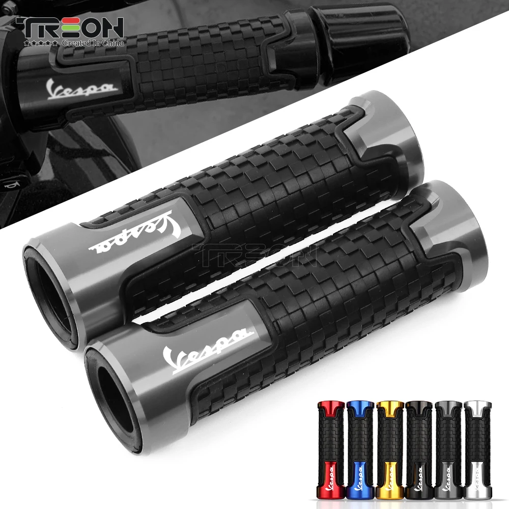 

For Piaggio Vespa GTS GTV 250 300 Sprint Primavera 150 LX LXV Motorcycle Hand Grips CNC Aluminum&Rubber Gel Handle Grip