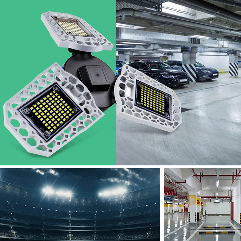 

E27 Garage Light 60W 80W 100W LED Deformable Lamp LED Bulb 100-220V LED Garage Lighting for Basement Shop Factory