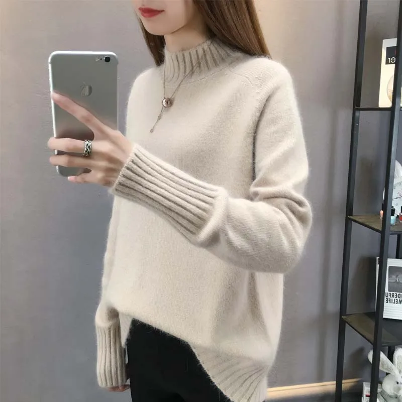 

2020 свитер ohclothing с полувысоким воротником для женщин на осень и зиму