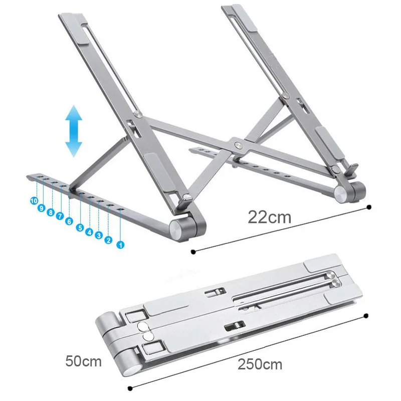 MICCGIN Laptop Cooling Stand Adjustable Foldable Aluminum Desktop Notebook Holder Desk For 7-15 inch Macbook Pro Air | Автомобили и