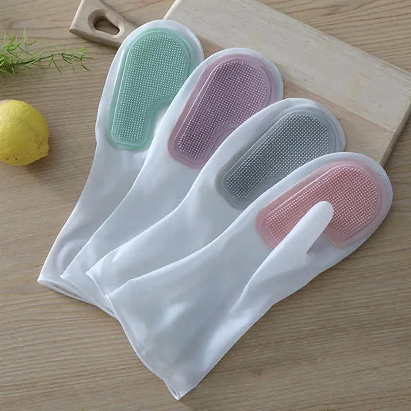 

Waterproof Silicone Dishwashing Gloves Kitchen Durable Cleaning Gloves Housework Chores Dishwashing Tools Work Gloves Mittens