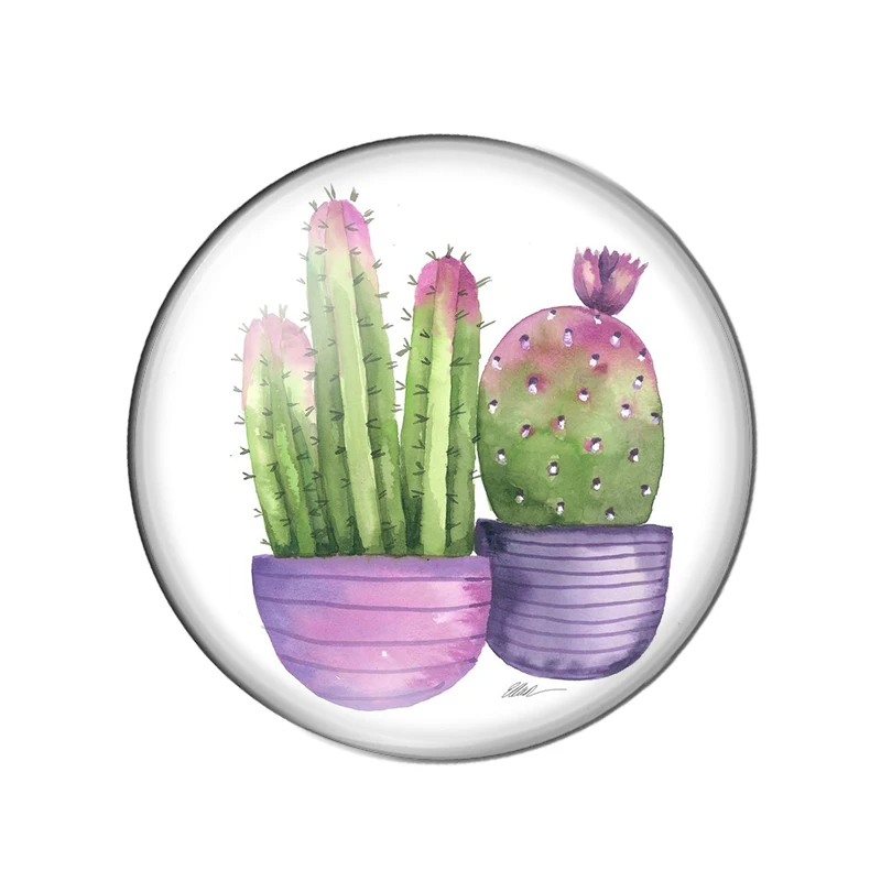 Новые модные растения кактусы цветы масляная краска 18 мм/20 мм/25 мм круглые фото