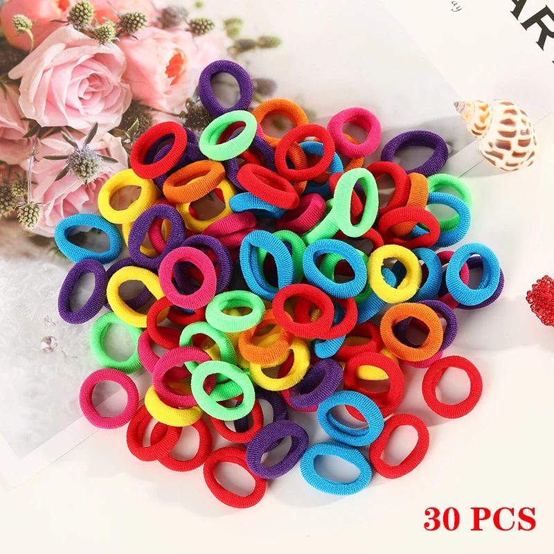 Colorful-30pcs 30 шт./50 шт., бесшовная Детская резинка для волос для девочек, эластичная резинка для волос, резинка для головы, держатель для волос, аксессуары для волос для детей - Окраска металла: Colorful-30pcs
