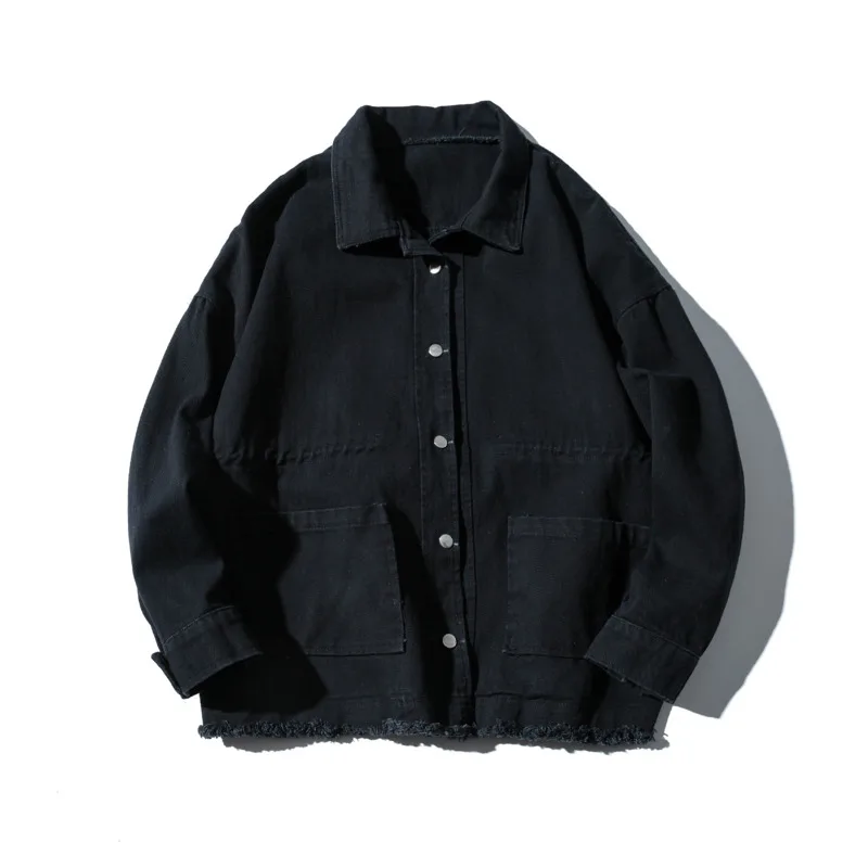 

Spring Cotton Jacket Men's Fashion Retro Pocket Casual Jackets Mens Streetwear Loose Hip-hop Bomber Jacket Men Outwear M-5XL