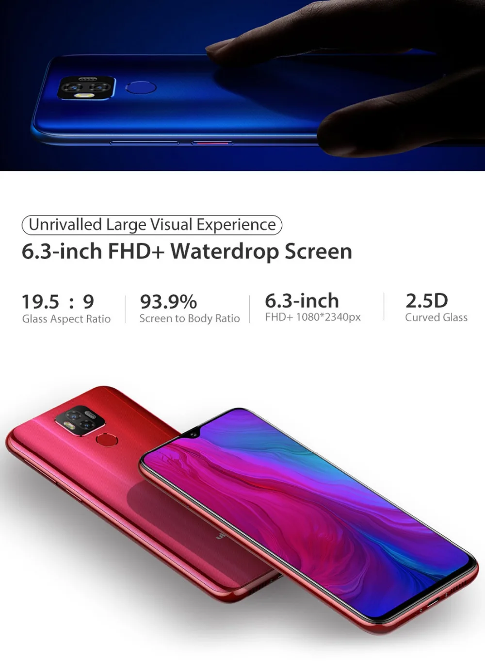 Ulefone power 6 4G мобильный телефон Android 9,0 4 Гб ОЗУ 64 Гб ПЗУ Helio P35 восьмиядерный смартфон 1080P FHD NFC мобильный телефон