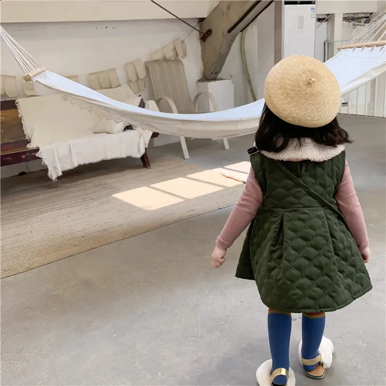 Милое теплое плотное платье для малышей зимняя одежда маленьких девочек детское