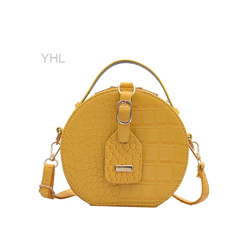 Маленькая круглая сумка из кожи аллигатора для торта женские сумки новинка 2021