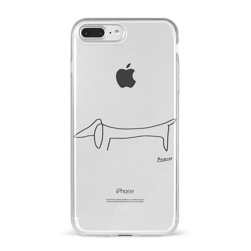 

Phone Cases Fashion Abstract Art Lover Face Soft TPU For iPhone 6 6s 7 8 Plus X XR XS Max 5 5s SE X Phone Picasso Line Art Coque