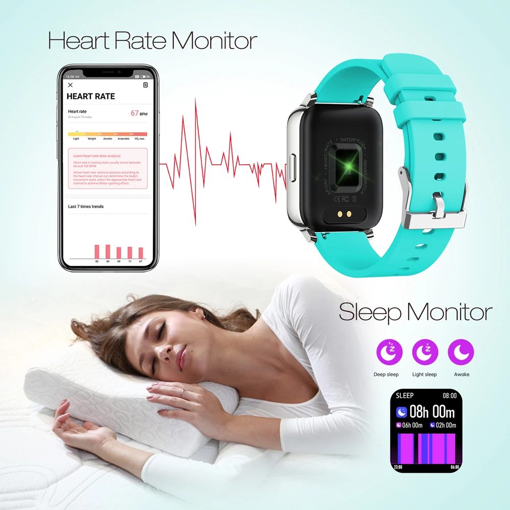 Allcall P36 1.69 inch Smart Watch Men Fitness Tracker IP67 waterproof Women Bluetooth Smartwatch for iOS Android Apple Xiaomi