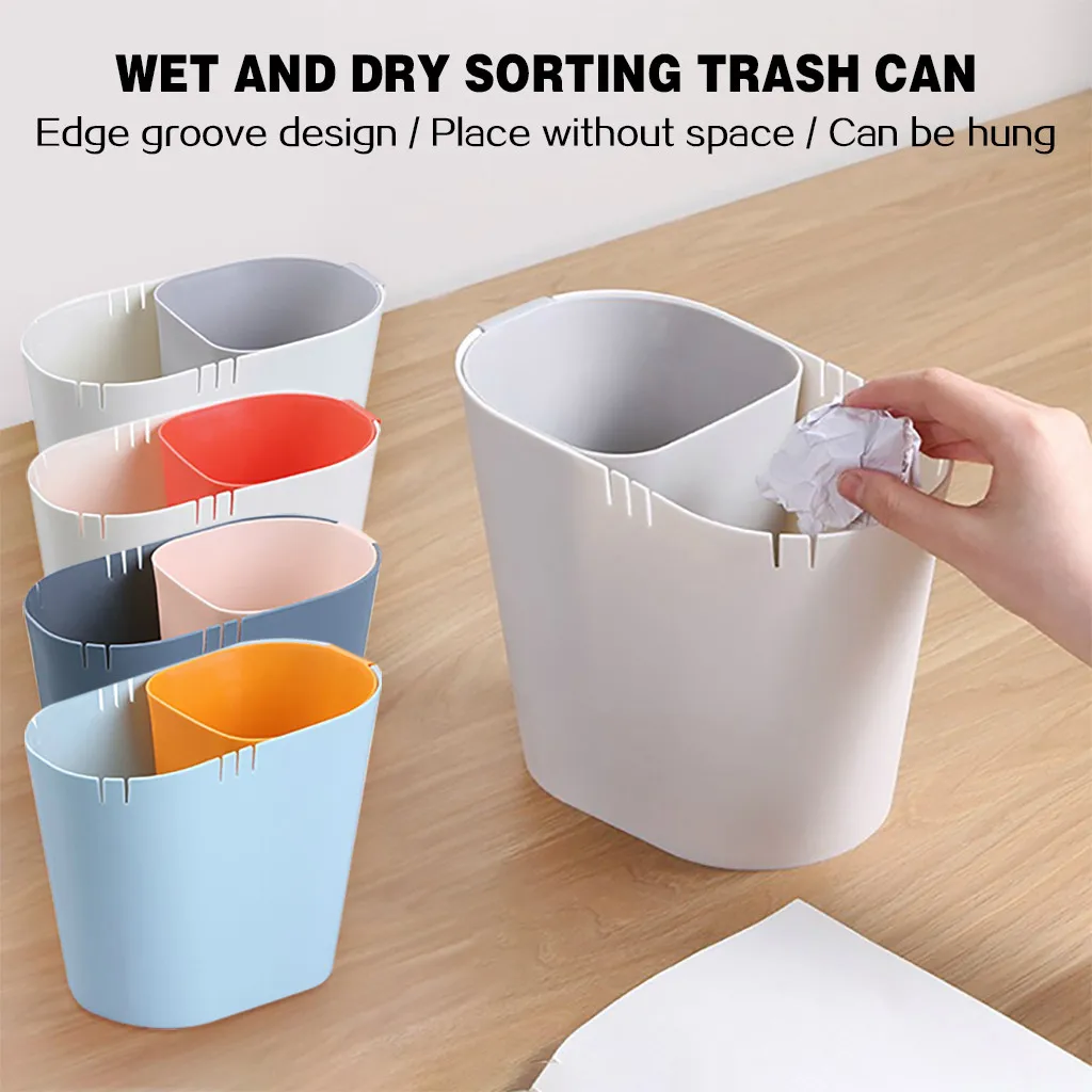 Настольная Сортировка мусорное ведро офисное отделение для сухого и мокрого