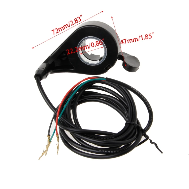 

24v 36v 48v Motorcycle 7/8 Handlebar Black Thumb Throttle Electric Bike Scooter