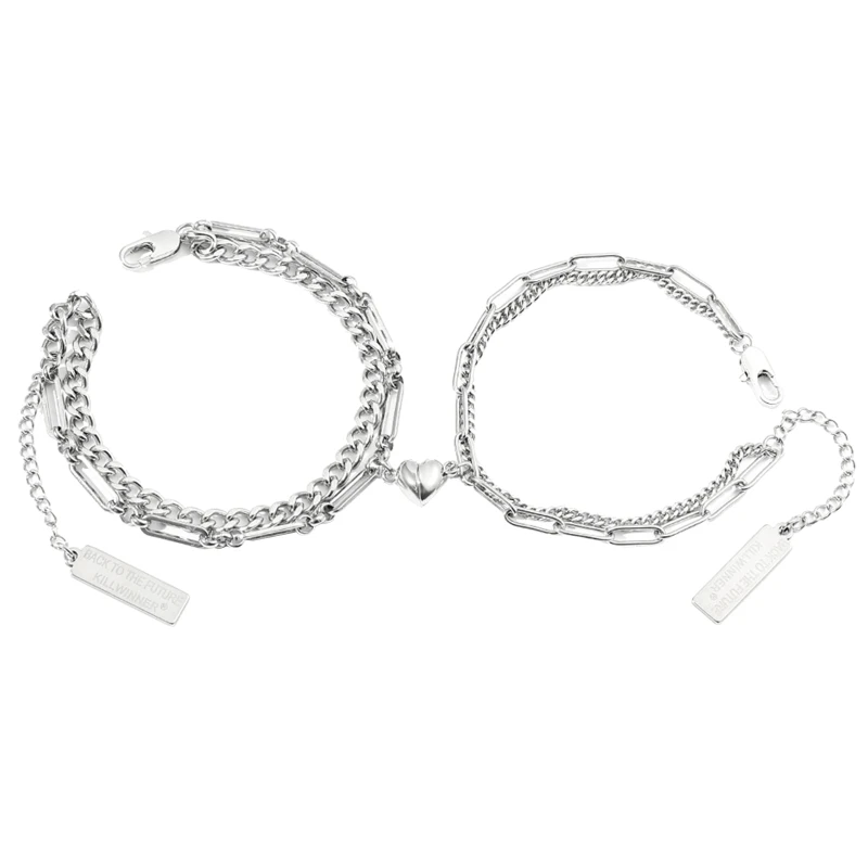 F2TD магнитные очаровательные браслеты для пар звеньевой браслет I Love You Forever женщин