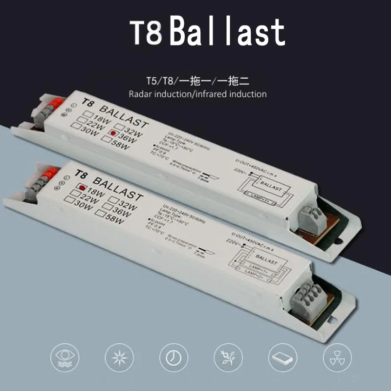 

T8 220V-240V 18W 36W 58W Electronic Ballast Fluorescent Lamp Electronic Ballast