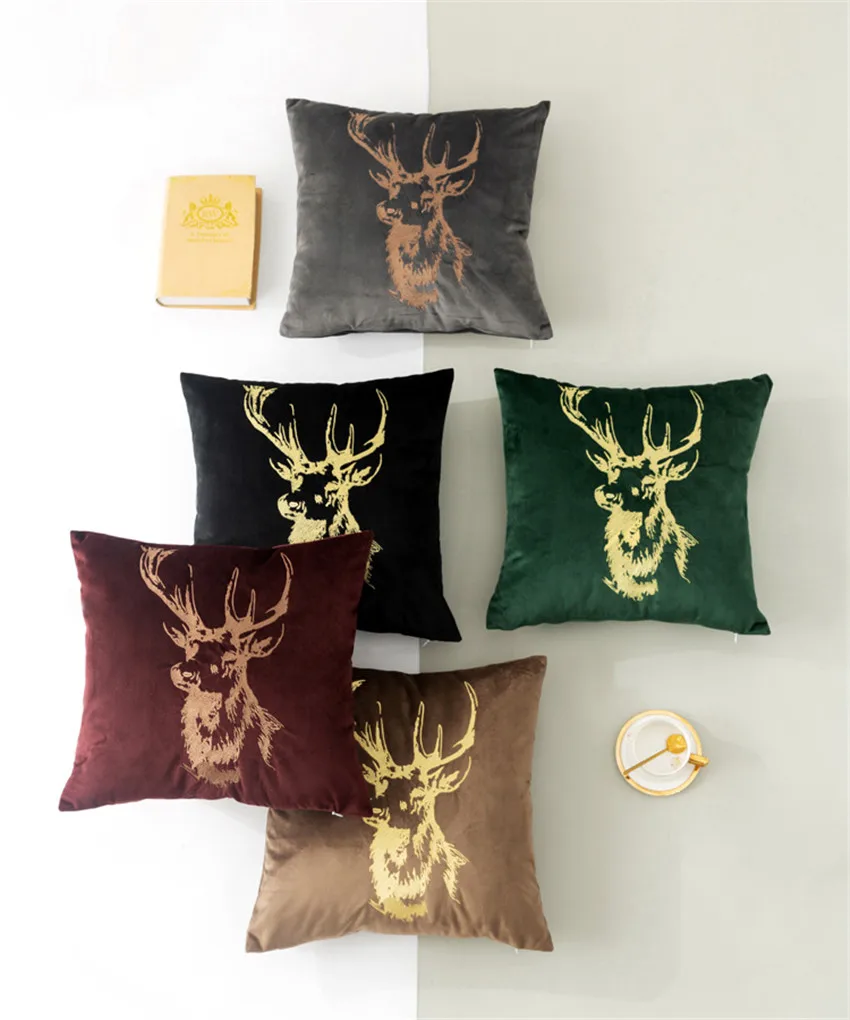 45x45 см наволочка для дивана с изображением лося чехол подушки розового цвета на