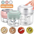 Мини-электрический измельчитель чеснока 100250 мл USB зарядка машина для измельчения имбиря прочный прочный измельчитель овощей с чили кухонный инструмент