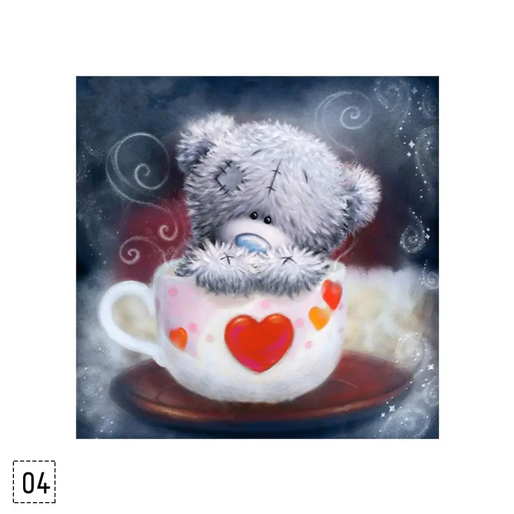 С принтом милого медведя DIY 5D круглый Алмазная Вышивка Набор для вышивания