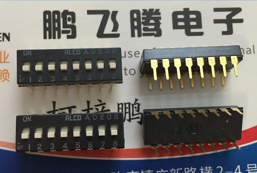 1PCS Imported Japanese ALCO ADE0804/1825057-7 dial code switch 8-bit key type flat coding 2.54 spacing | Электронные компоненты