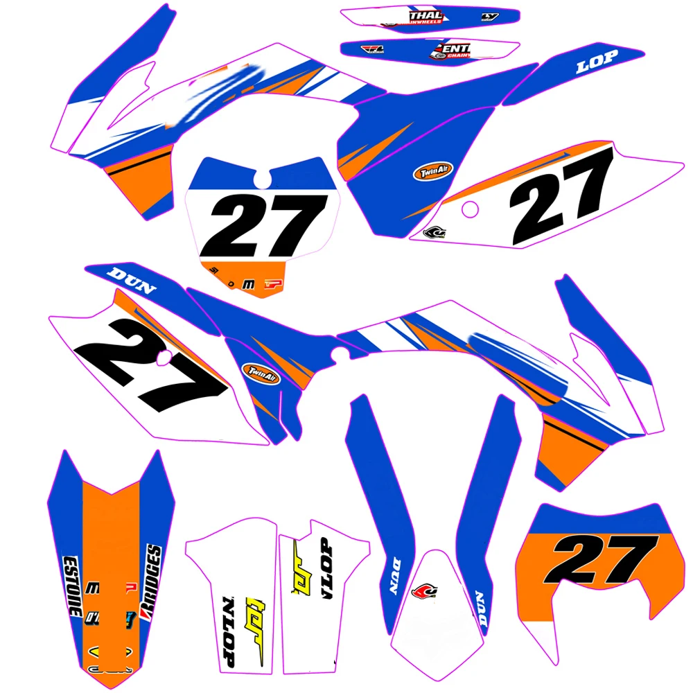 Набор стикеров для KTM EXC настраиваемый номер команда графические деколи набор 2014