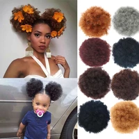 weilai postiche cheveux afro chignon ponytail cheveux afro puff soft fried head elastic hair rope synthetic buns for black women