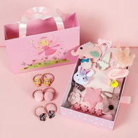24pcsset gift box children cartoon princess hair accessories hair clip with gift baby girl hair band hairpin hair clip