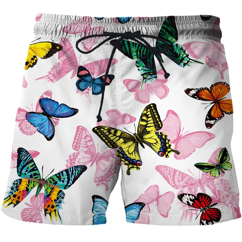 Novelty 3D butterfly Print Cartoon Brand boardshorts 2021 Summer style Pants luxury Royal men clothes hip hop short homme