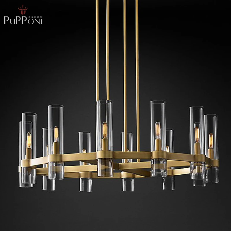 

New American Style Ravelle Linear Chandelier Lighting Fixture Cristal Lustre for Livin room Restaurant