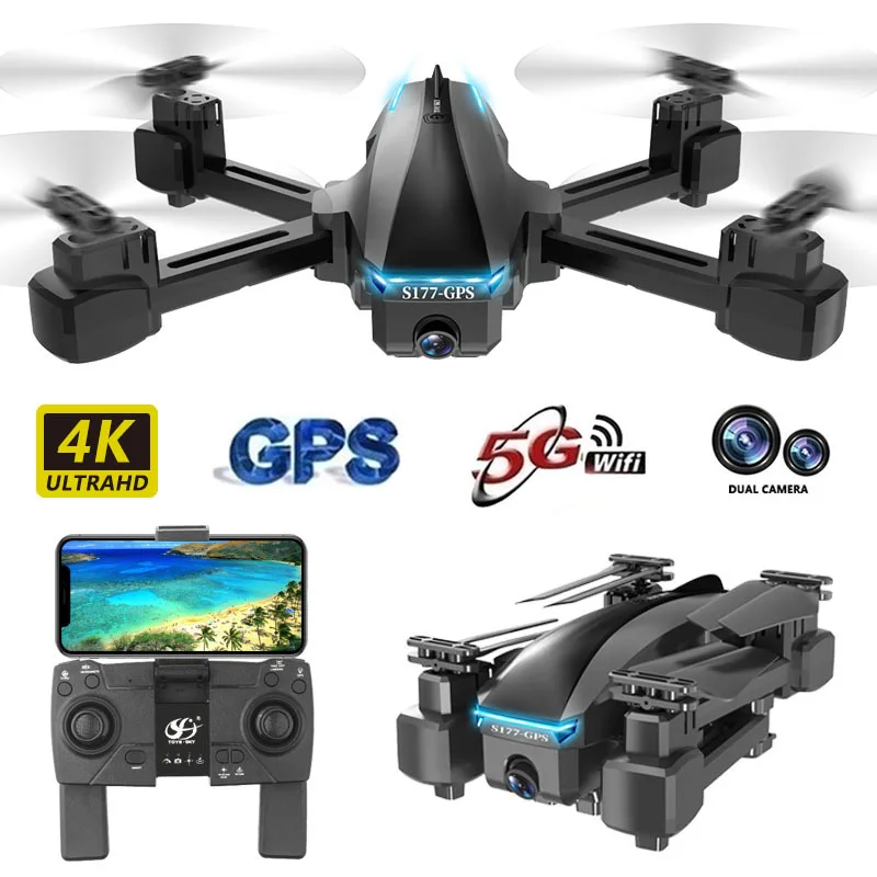 

S177 Folding GPS UAV Intelligent Positioning 4k HD Aerial Photography Professional Quadcopter Drone Rc Airplane