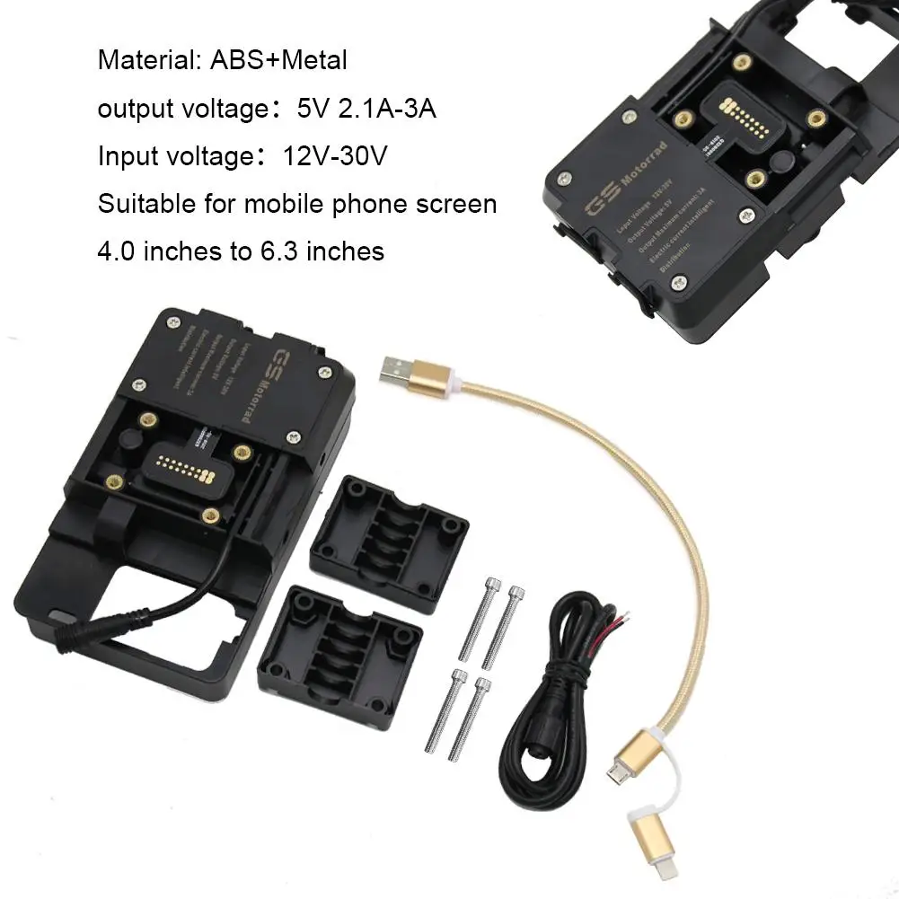 

Motorcycle Mobile Phone Holder GPS Navigation Bracket Dual USB Chager Stand Motorbike Charging Mount For R1200GS ADV S1000XR