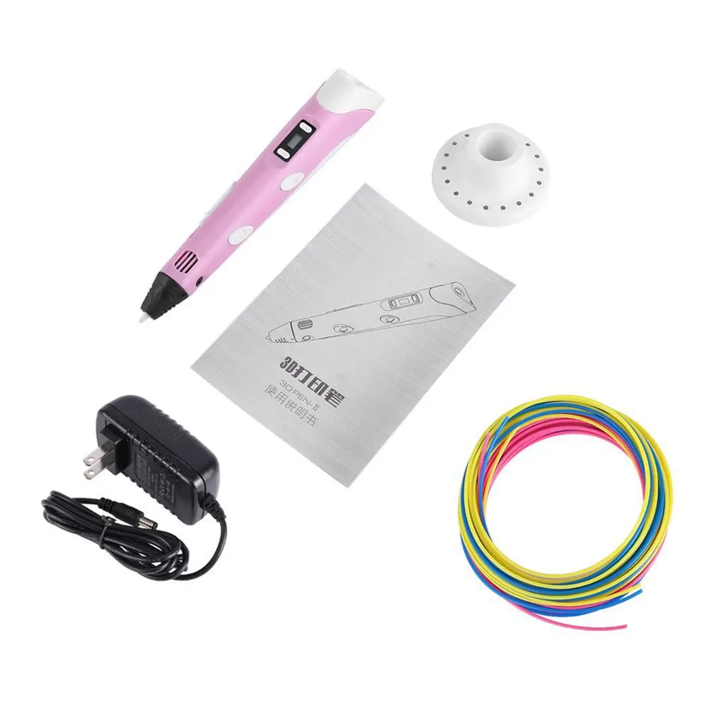 Pink English UK 3D печать ручка 12 в 3D Ручка Карандаш 3D Ручка для рисования sthift PLA нити для детей Образование хобби игрушки для рисования подарки на день рождения - Color: Pink English UK