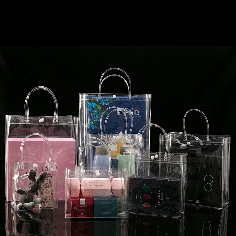10 шт. прозрачные пластиковые подарочные пакеты с ручками | Дом и сад