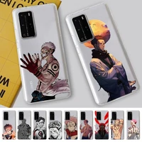ryomen sukuna jujutsu kaisen anime phone case for huawei p 20 30 40 pro lite psmart2019 honor 8 10 20 y5 6 2019 nova3e