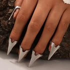 Docona 5 шт.компл. Цвет: старое серебро пальца ногтей кольцо Броня для женщин в готическом стиле Вечерние Косплей кольца в стиле панк рок ювелирные изделия 18558
