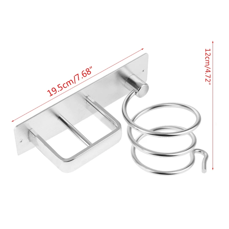 

Space Aluminum Wall Mounted Hair Dryer Rack Storage Organizer Hairdryer Straightener Holder for Washroom Bathroom Shelf X37B