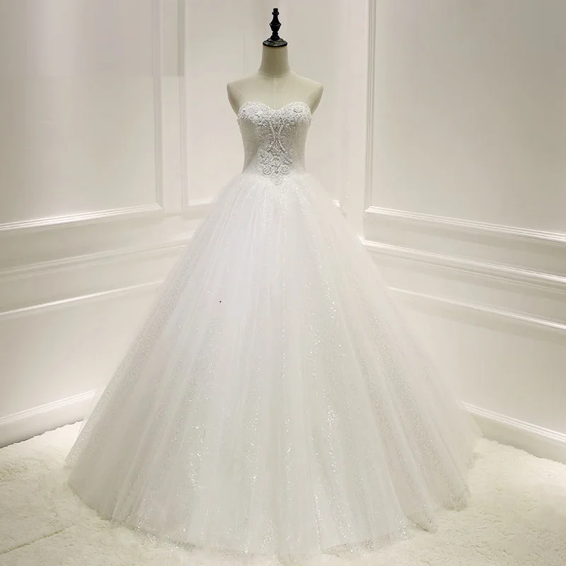 

Женское свадебное платье fanweimei, Белое Бальное Платье с открытыми плечами и бисером, 2020