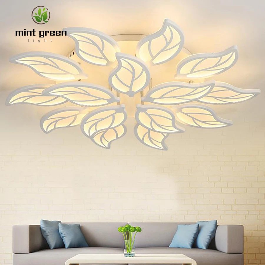 Forma de Folha Luminárias para Cozinha Teto Interior Luxo Resturant Quarto Nórdico Moderno Lustre Led Luz