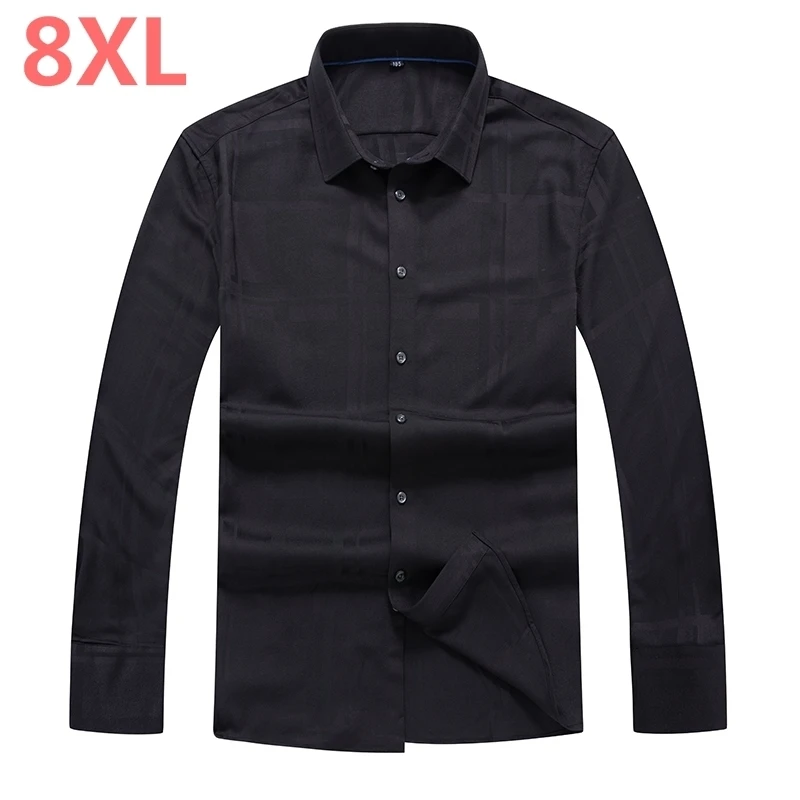 Осень Зима 8XL размера плюс мужская одежда рубашки брендовая модная Camisa Social