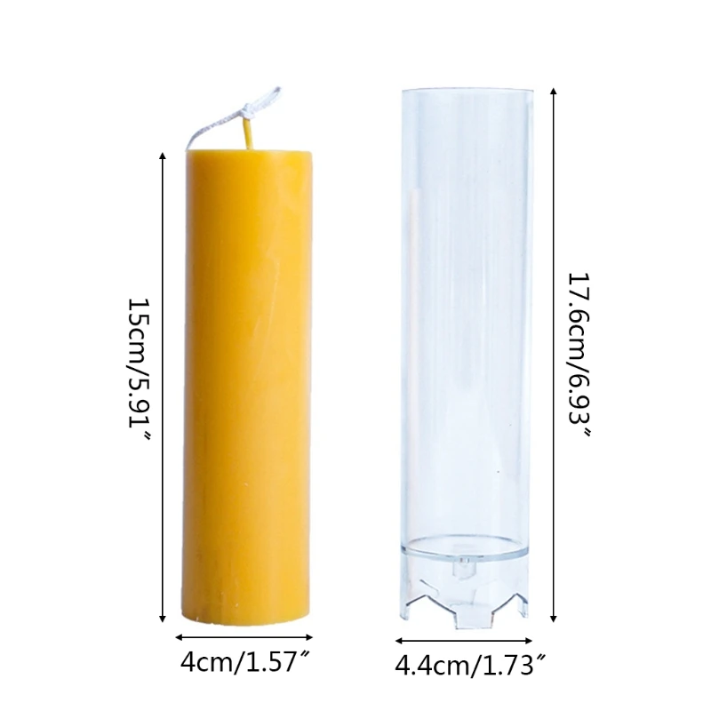 

Clear Plastic Candlestick Mold Pillar Cylindrical Candle Mould for Church Christmas Candlelight Dinner